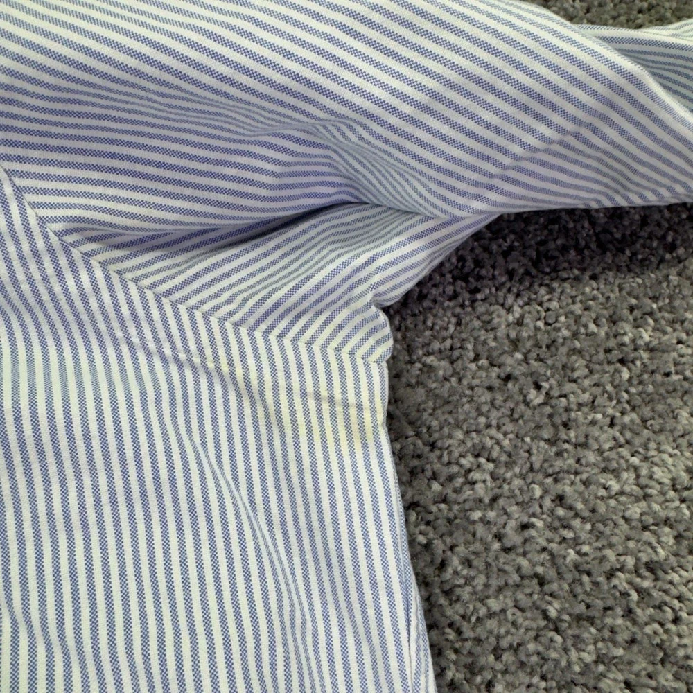 Polo Ralph Lauren Shirt Mens Large Blue Striped Long Sleeve Button Down Classic